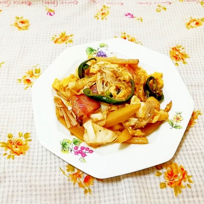 野菜炒めリメイク きのことベーコンの卵とじ レシピ 作り方 By 仄香 楽天レシピ 野菜炒めリメイク きのことベーコンの卵とじ レシピ 作り方 By 仄香 楽天レシピ